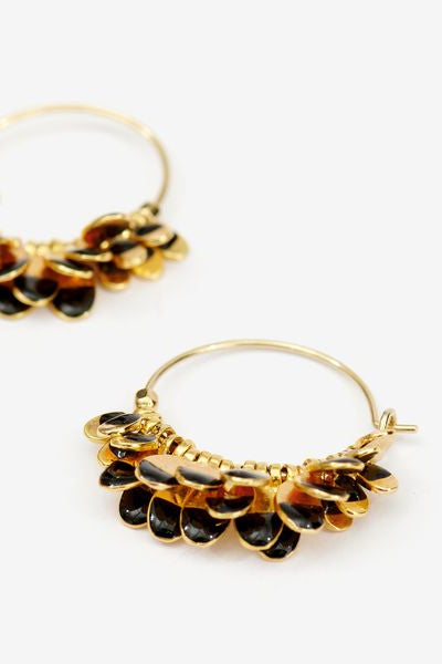 Casablanca gold-tone creole earrings - 검은색 - Woman - 3