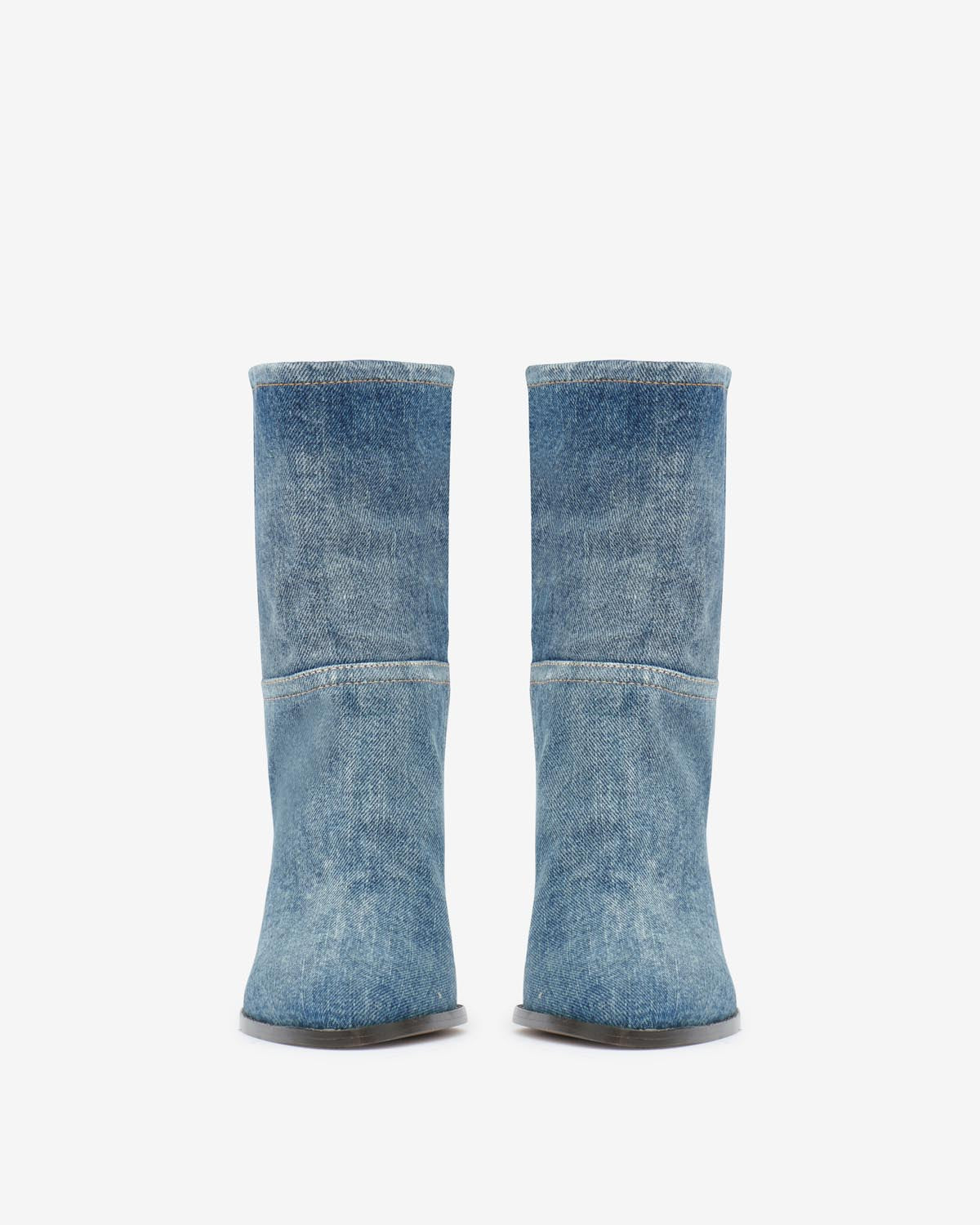 Halbstiefel rouxa aus kalbs-veloursleder - Washed blue - Woman - 4