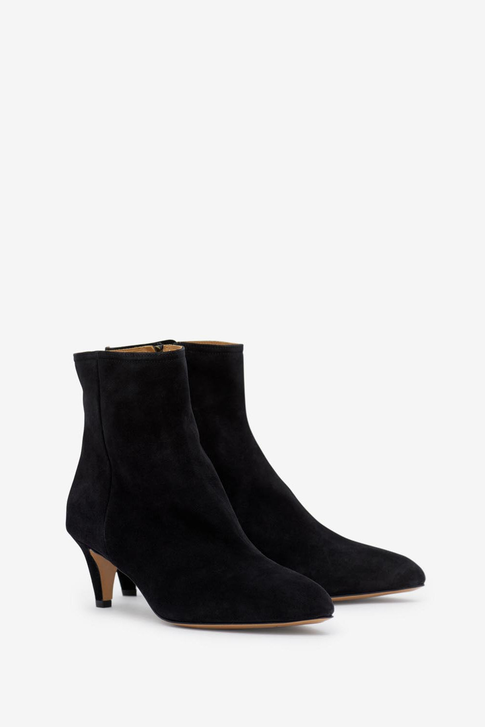 Bottines à talons en cuir velours deone - Noir - Woman - 3