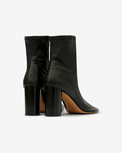 Soft leather ankle boots with high heels - Black - Woman - 4