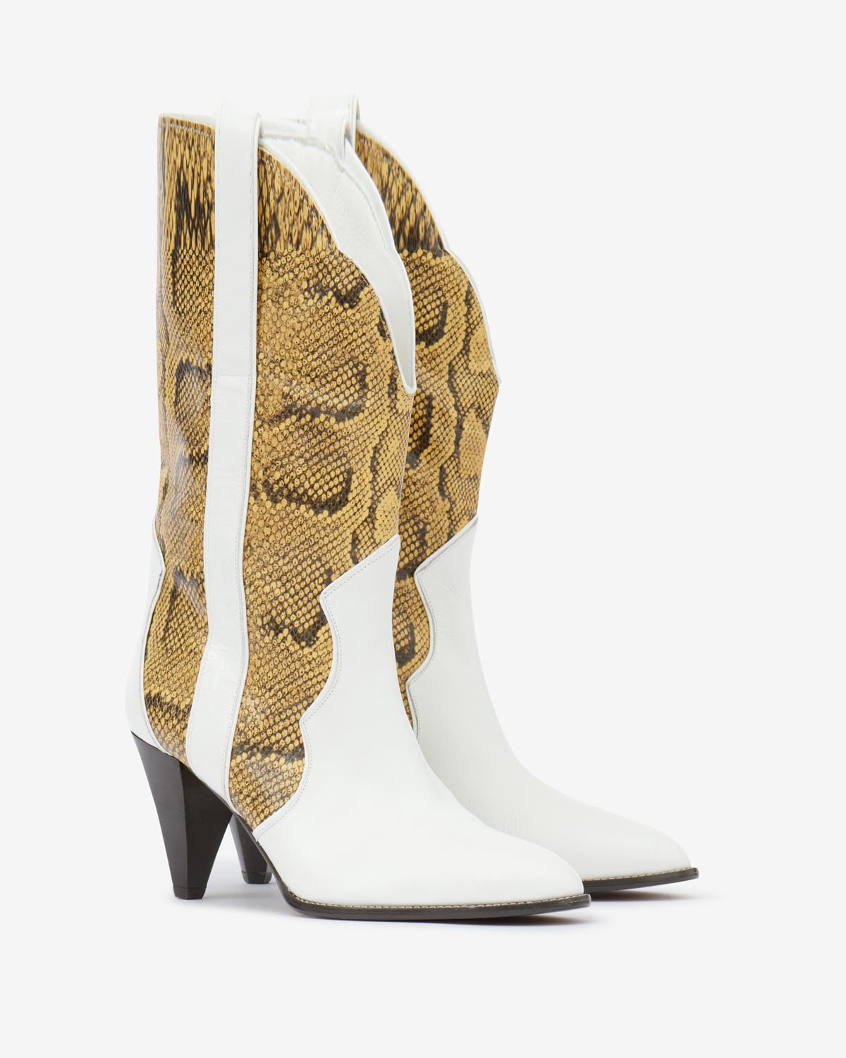 Bottines en cuir imprimé witney - Naturel-blanc - Woman - 5
