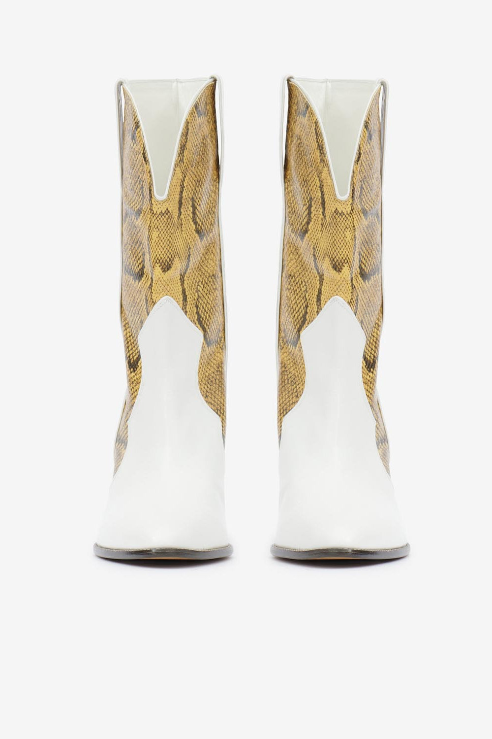 Bottines en cuir imprimé witney - Naturel-blanc - Woman - 3