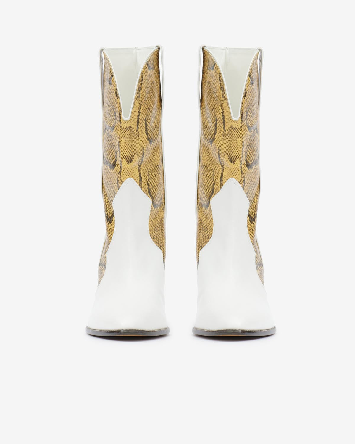 Bottines en cuir imprimé witney - Naturel-blanc - Woman - 3