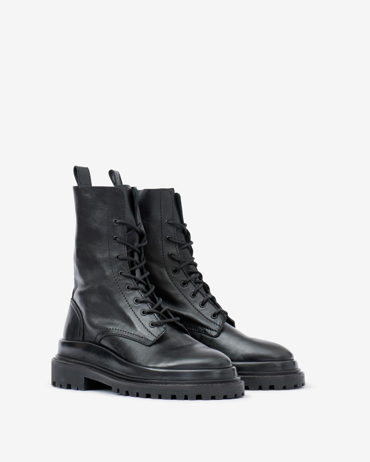 Ghiso smooth leather low boots - Black - Woman - 5