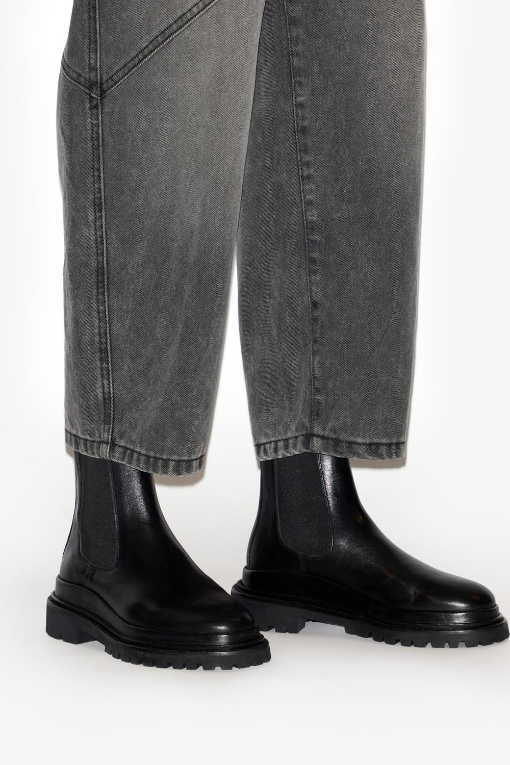 Bottines rangers en cuir ceilee - Noir - Woman - 5