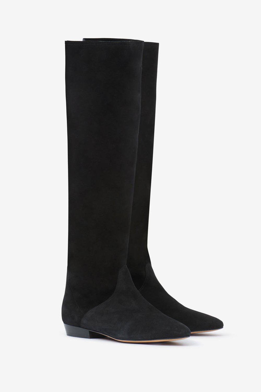 Stivali piatti in pelle scamosciata sayla - Nero - Woman - 5