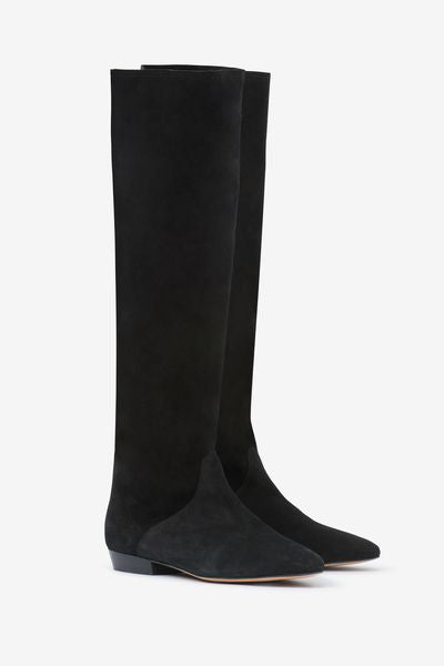 Stivali piatti in pelle scamosciata sayla - Nero - Woman - 3