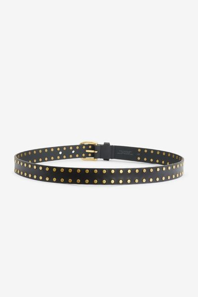 Zap leather buckle belt - 黒 - Woman - 3