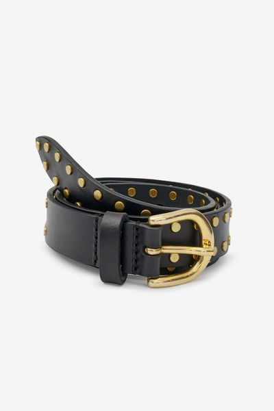 Zap leather buckle belt - 黒 - Woman - 2