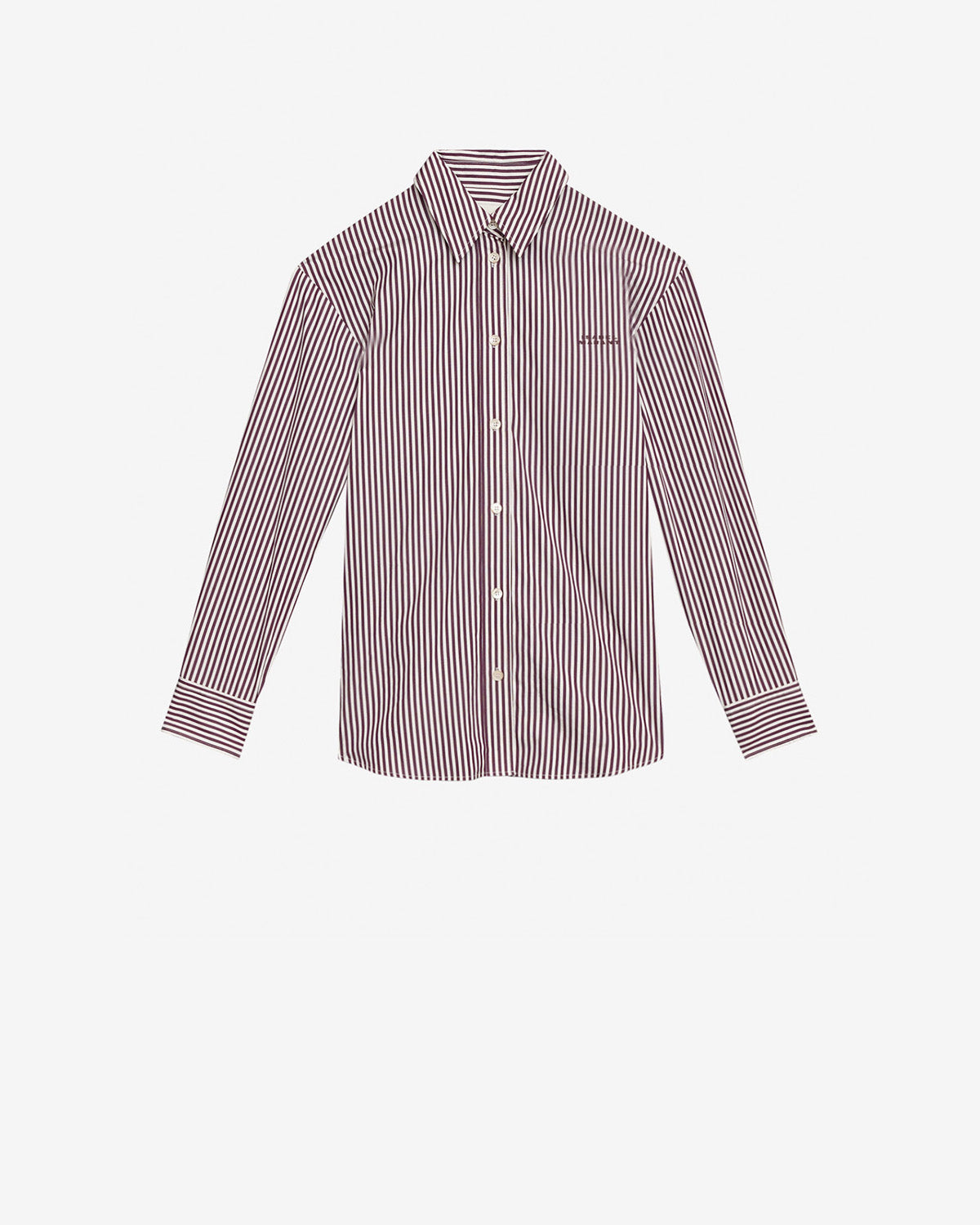Fabriza ストライプ シルク混製 シャツ - Ecru-burgundy - Woman - 5