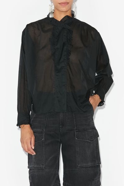 Pamias voile top - Black - Woman - 8