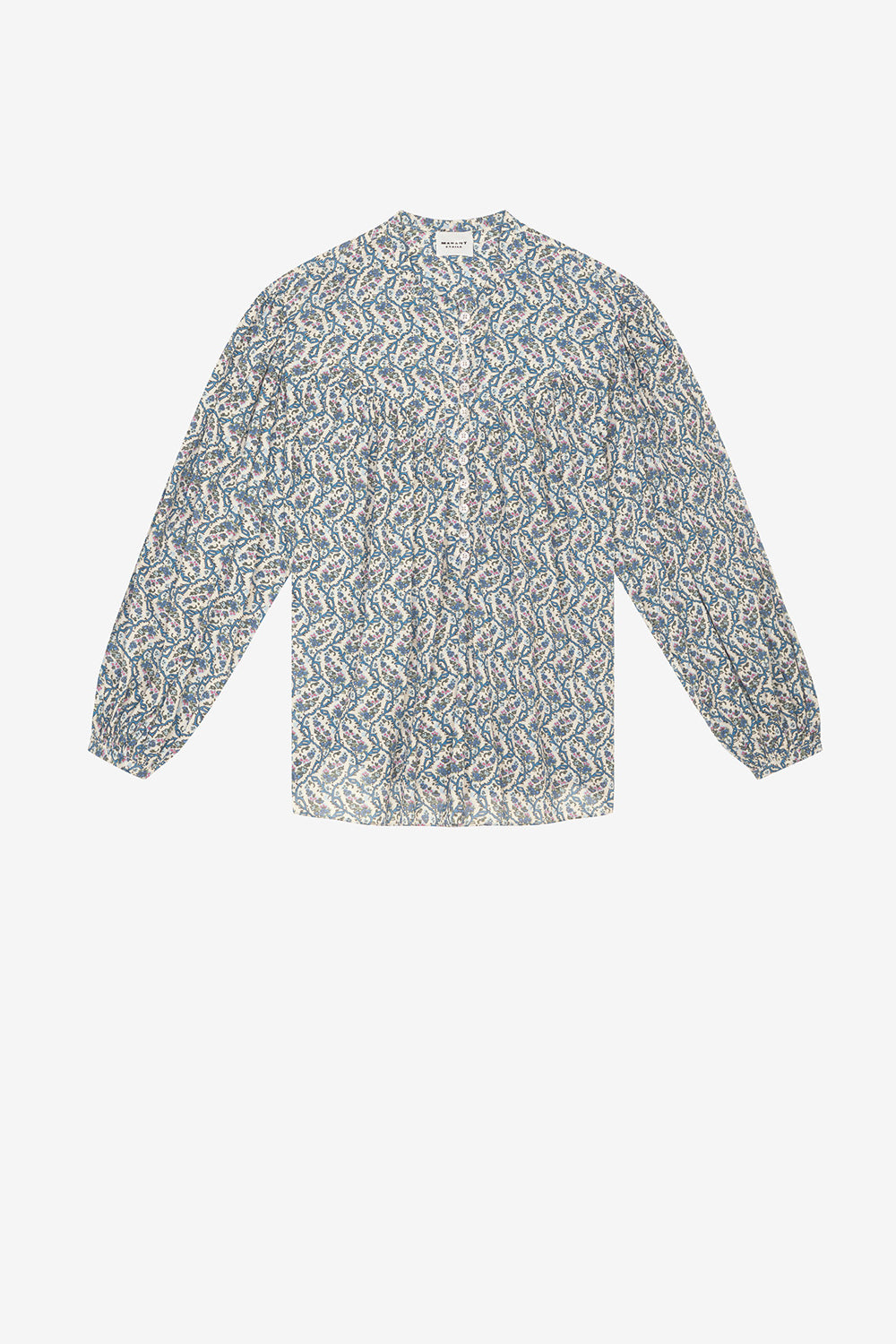 Salika printed cotton voile blouse - Ecru - Woman - 1