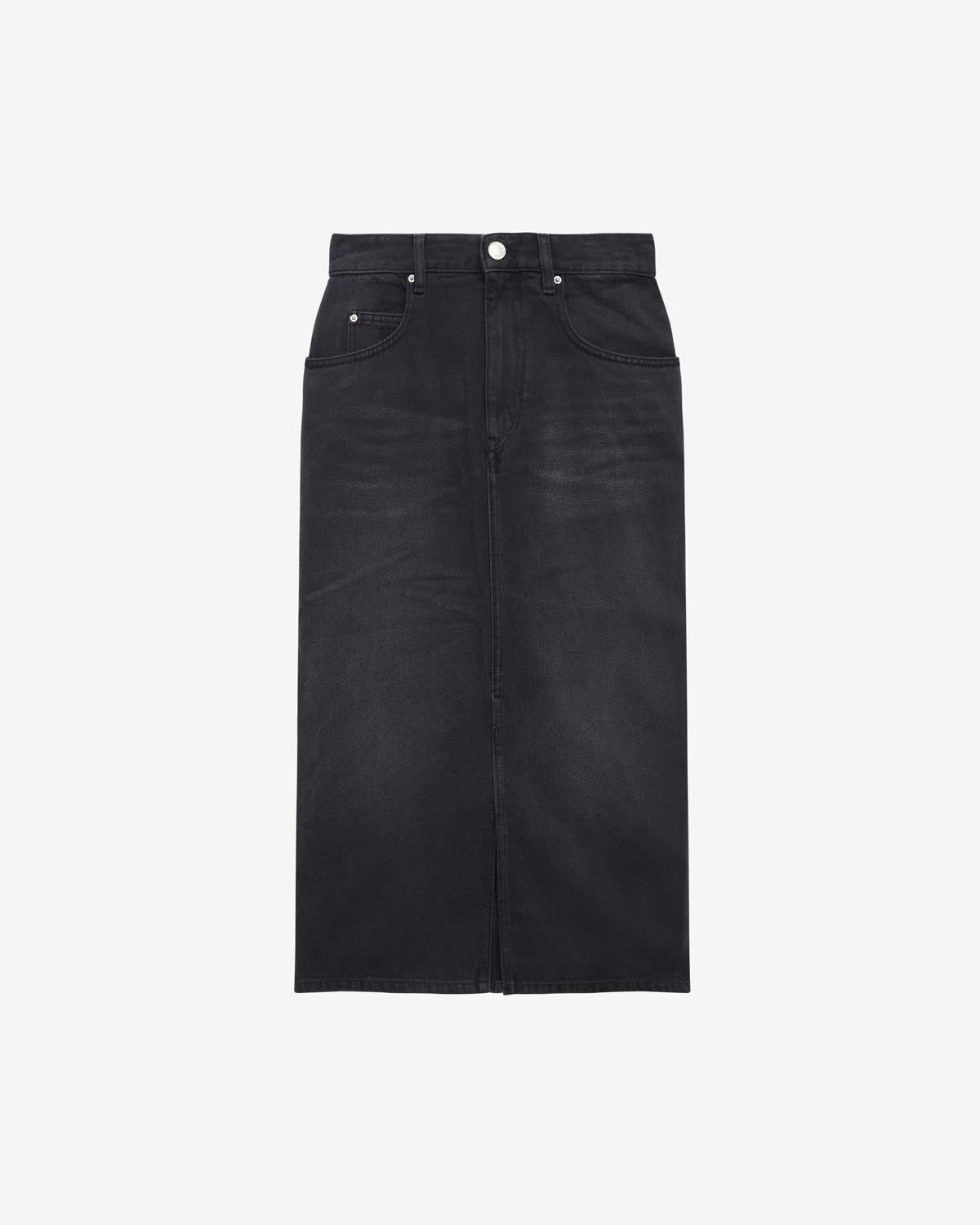 Tilauria fine denim midi skirt - Black - Woman - 5