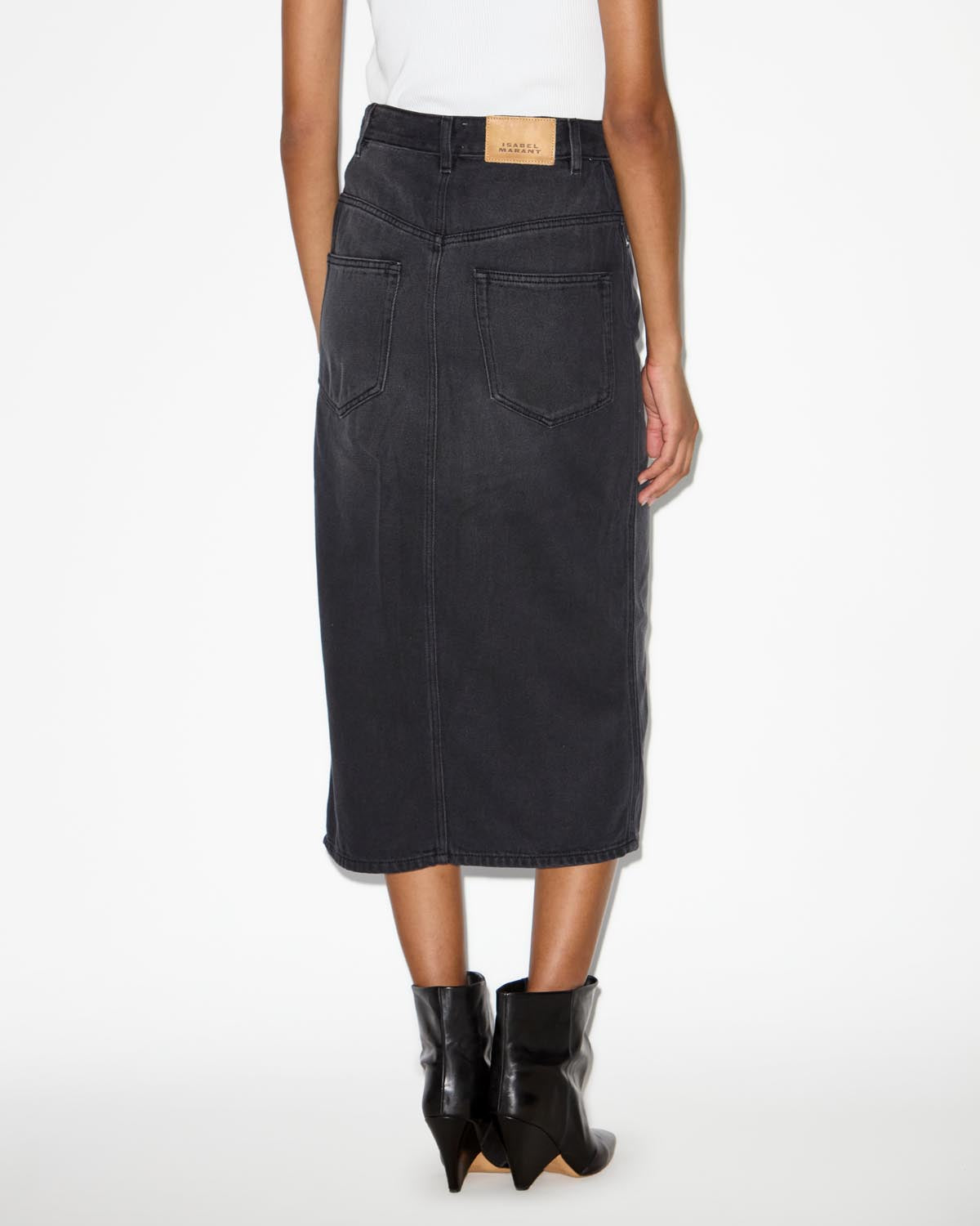 Tilauria fine denim midi skirt - Black - Woman - 4