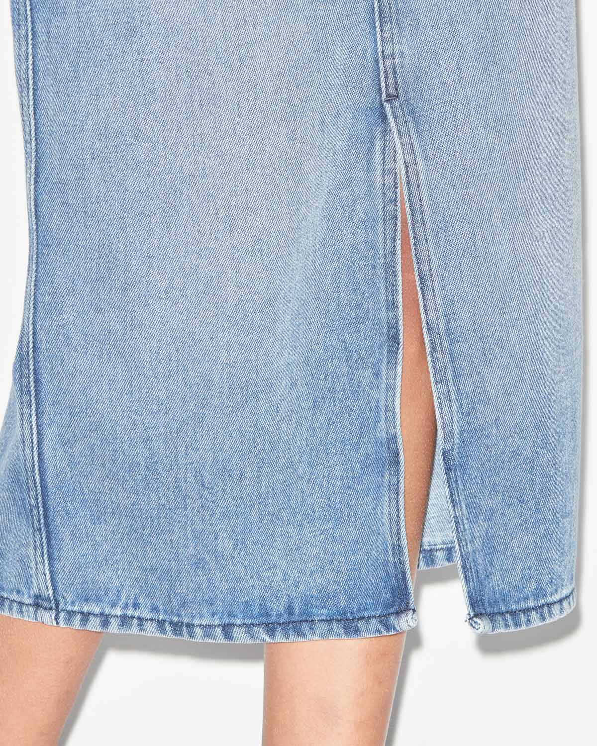 Falda midi vaquera fina - Azul claro - Woman - 2