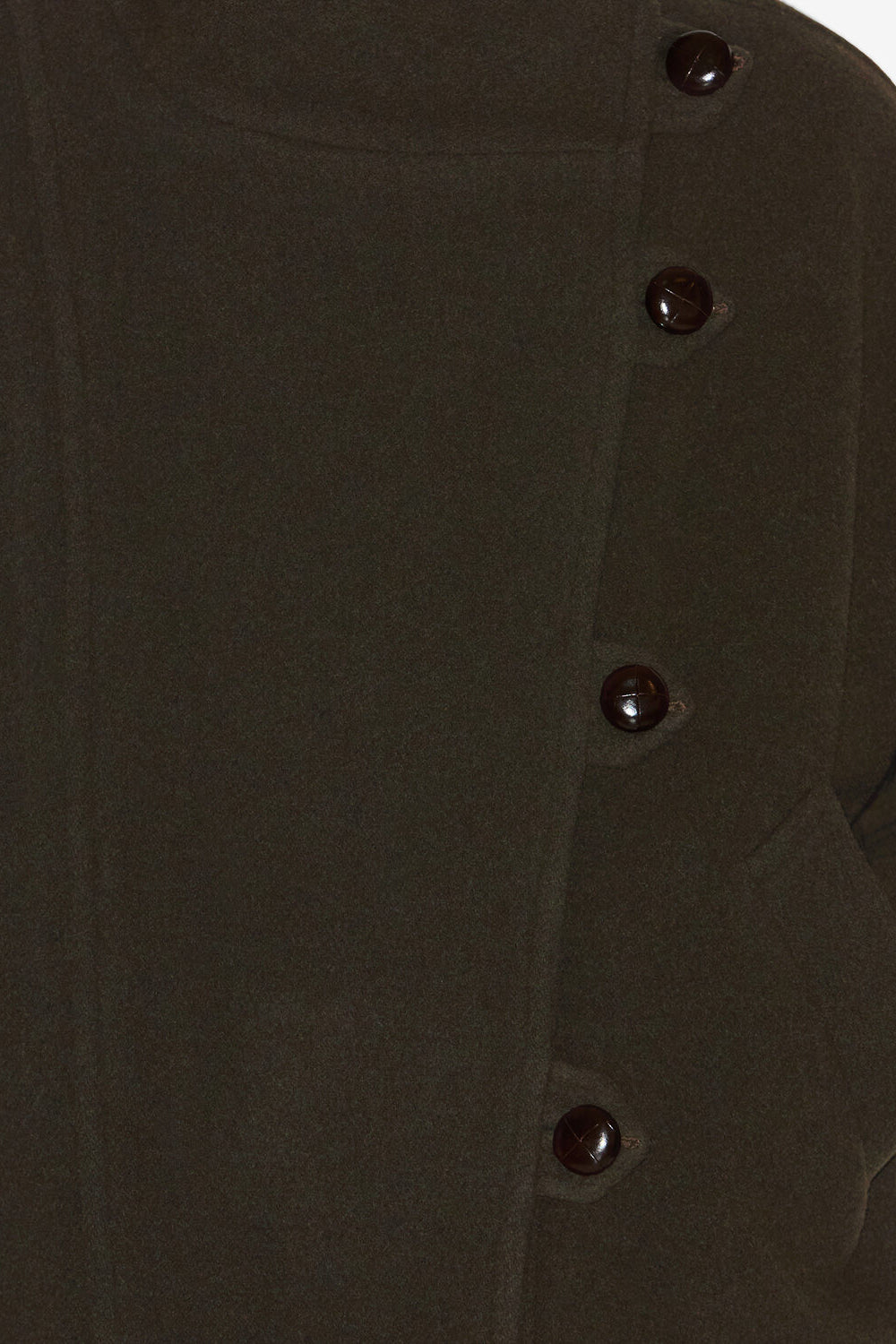 Hanis short wool blend coat - Dark khaki - Woman - 3