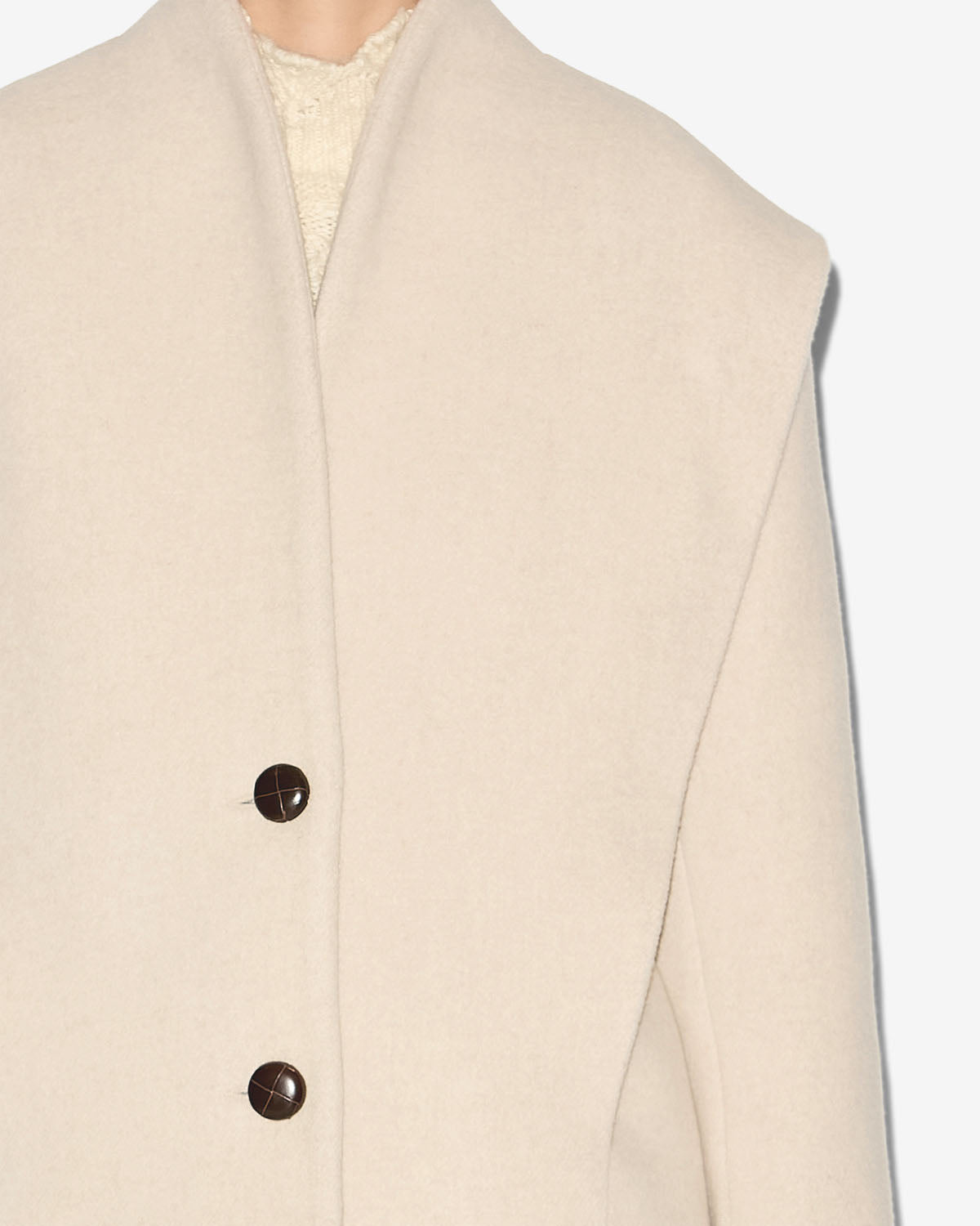 Dyogo wool blend coat - Ecru - Woman - 2