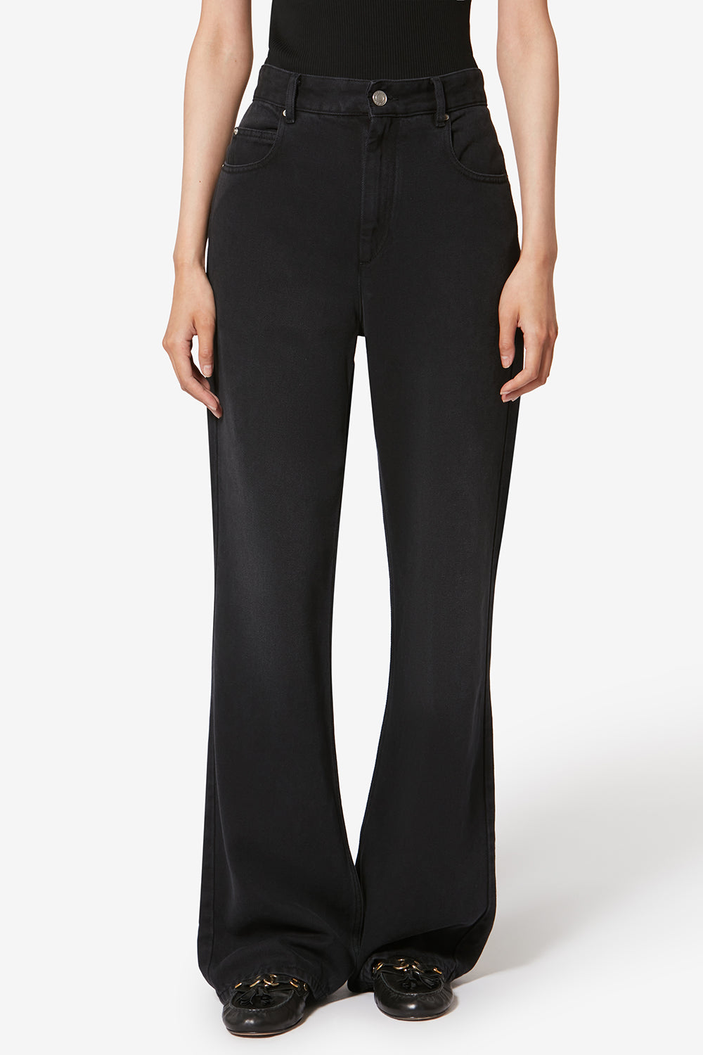 Bootcut-jeans aus denim belvira - Schwarz gewaschen - Woman - 4