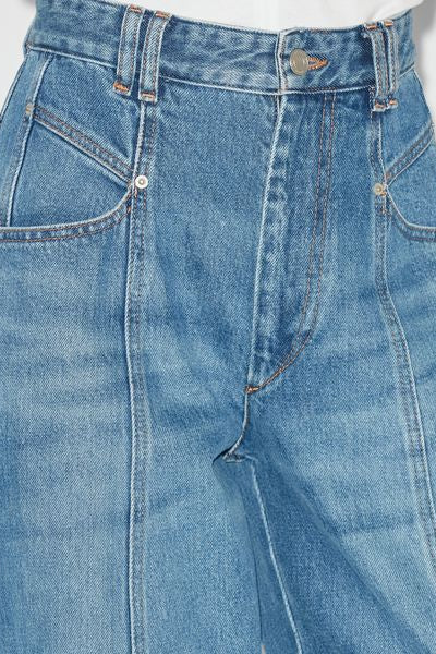 Jeans vetan in denim a gamba larga - Blu - Woman - 3