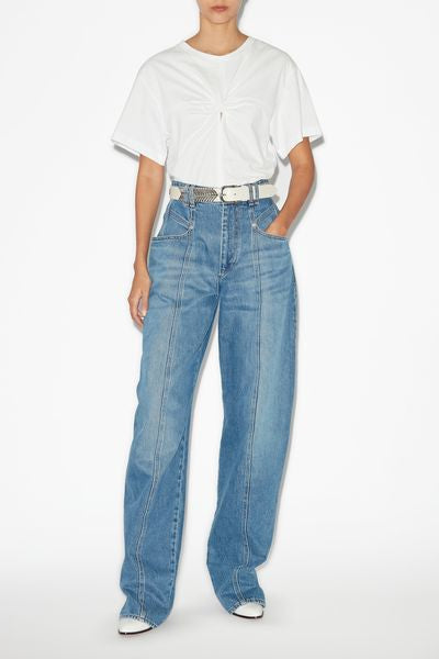 Jeans vetan in denim a gamba larga - Blu - Woman - 2