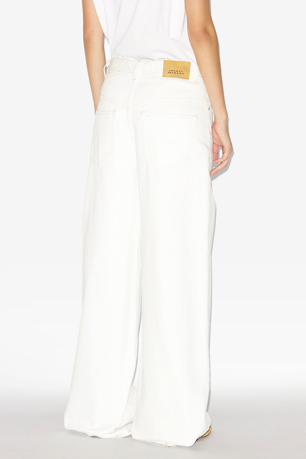 Lemony high-rise loose fit denim jeans - White - Woman - 5