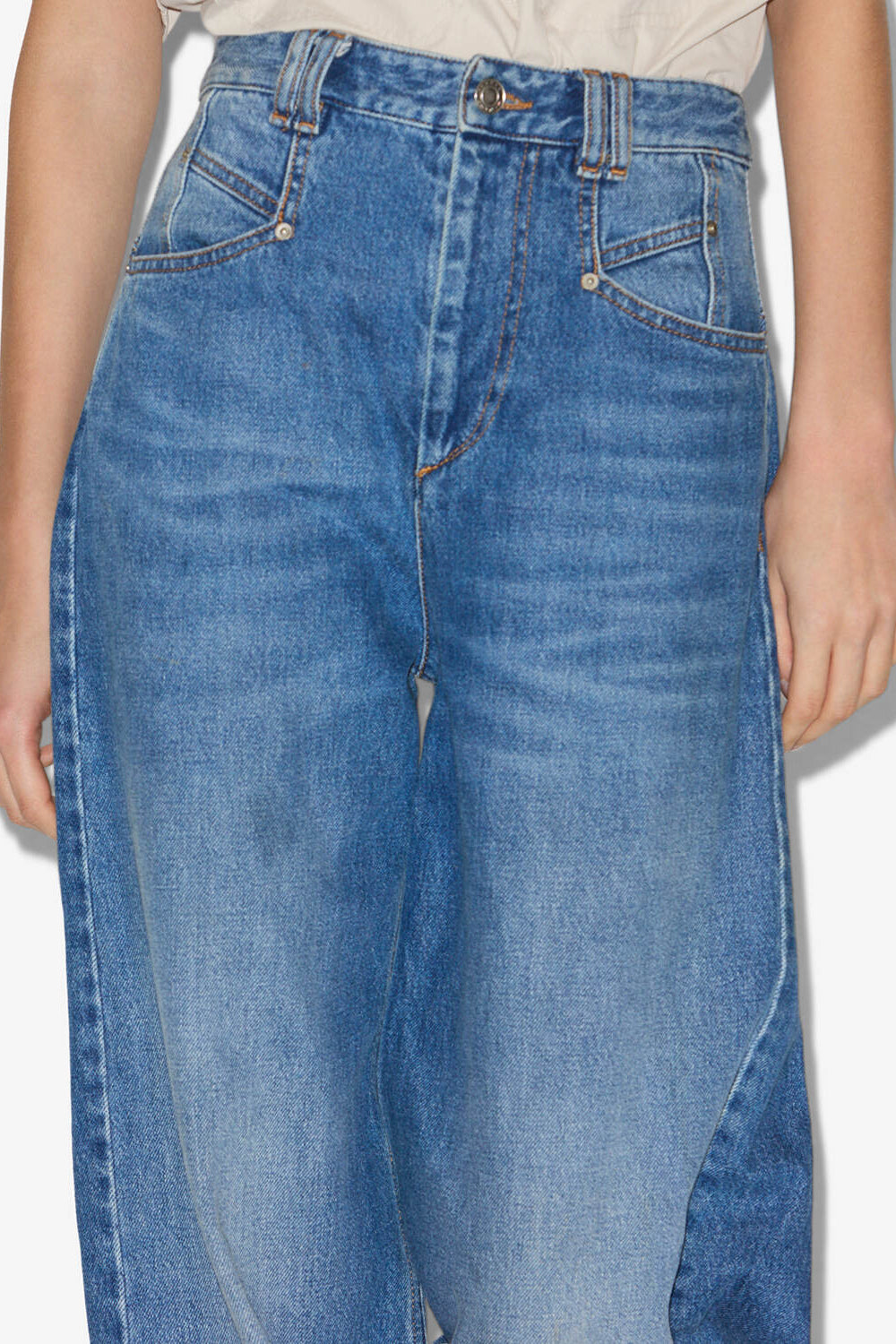Lemony high-rise loose fit denim jeans - Blue - Woman - 3