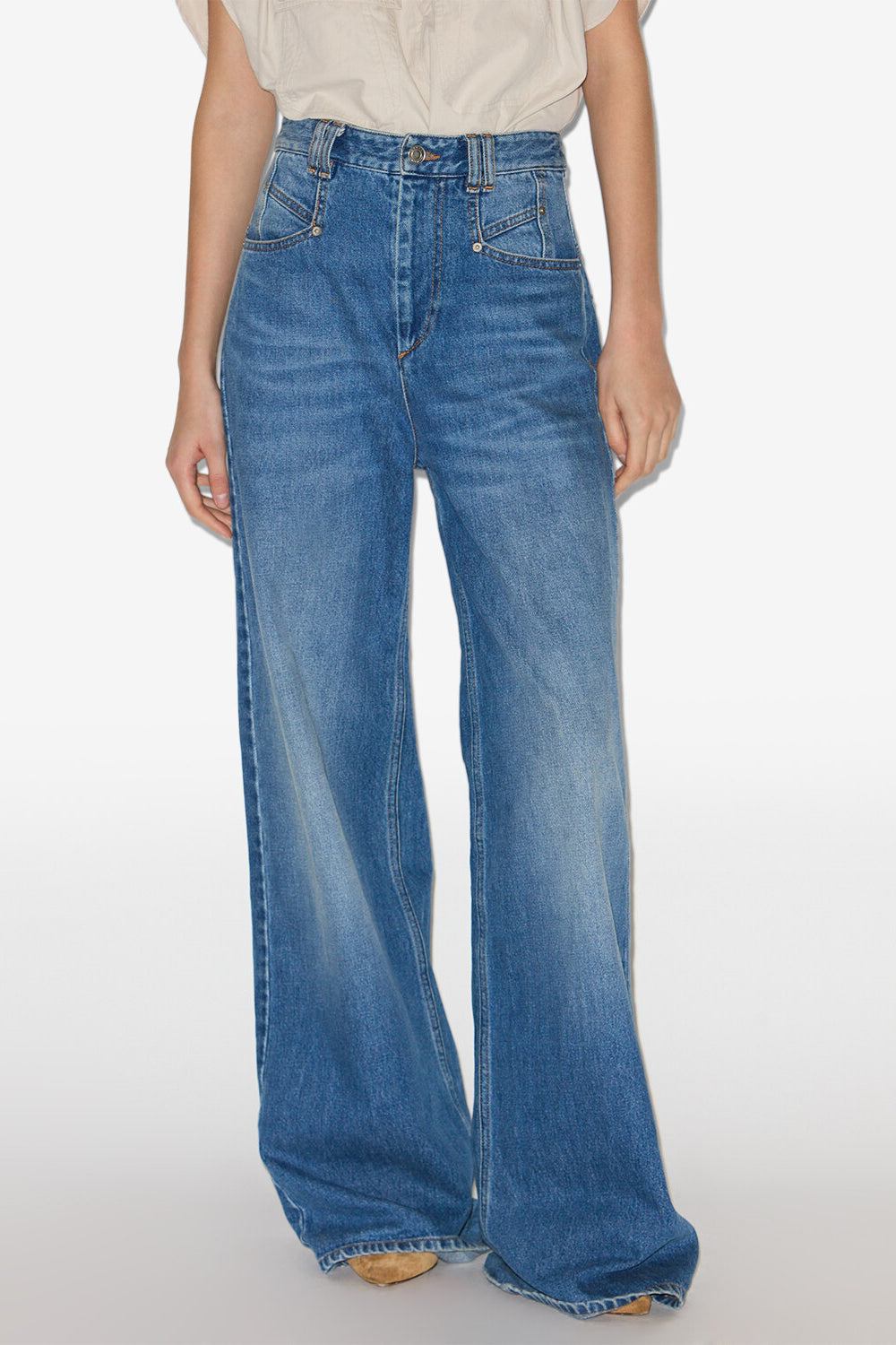 Lemony high-rise loose fit denim jeans - Blue - Woman - 4