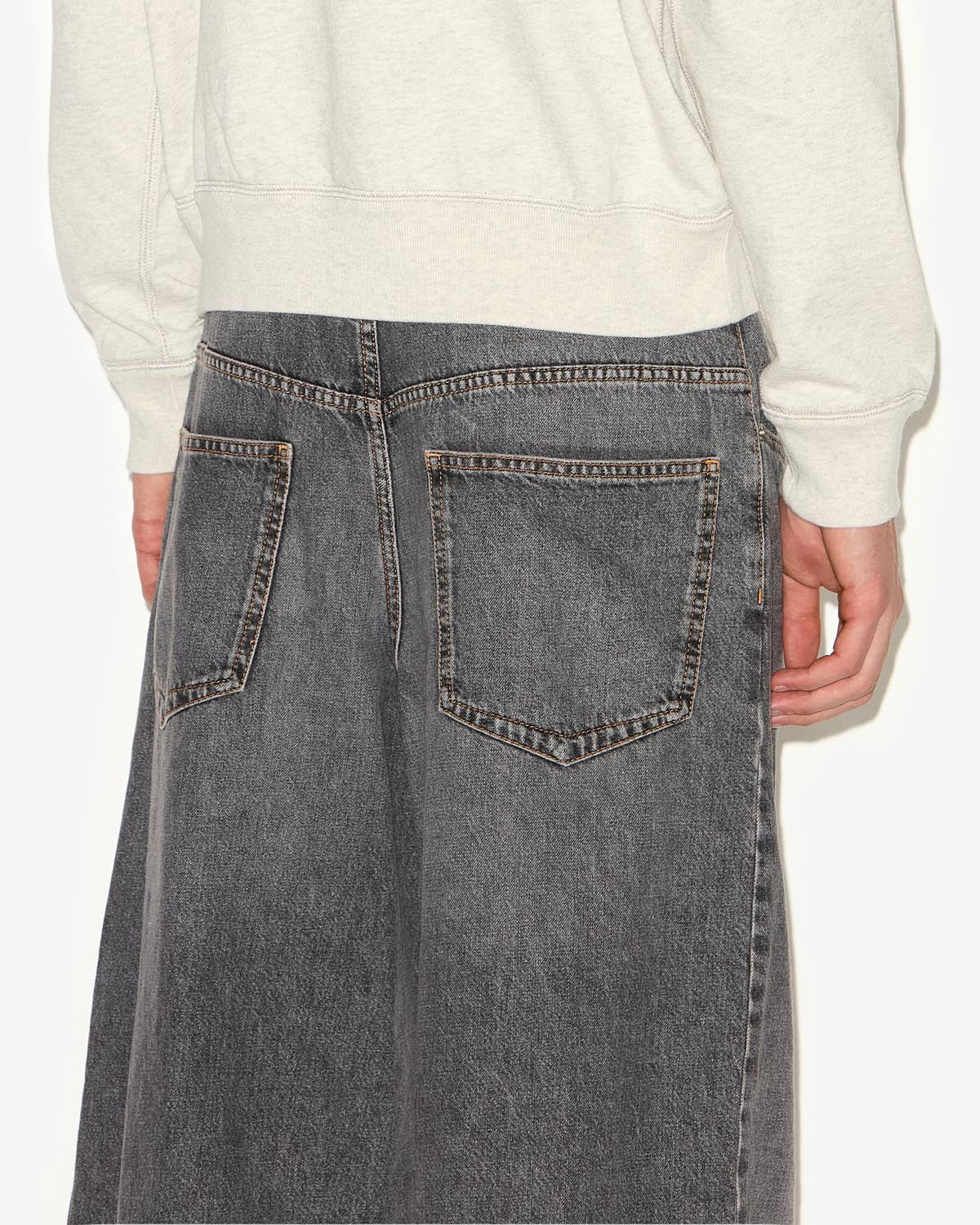 Jean ample taille haute janael - Noir délavé - Man - 4