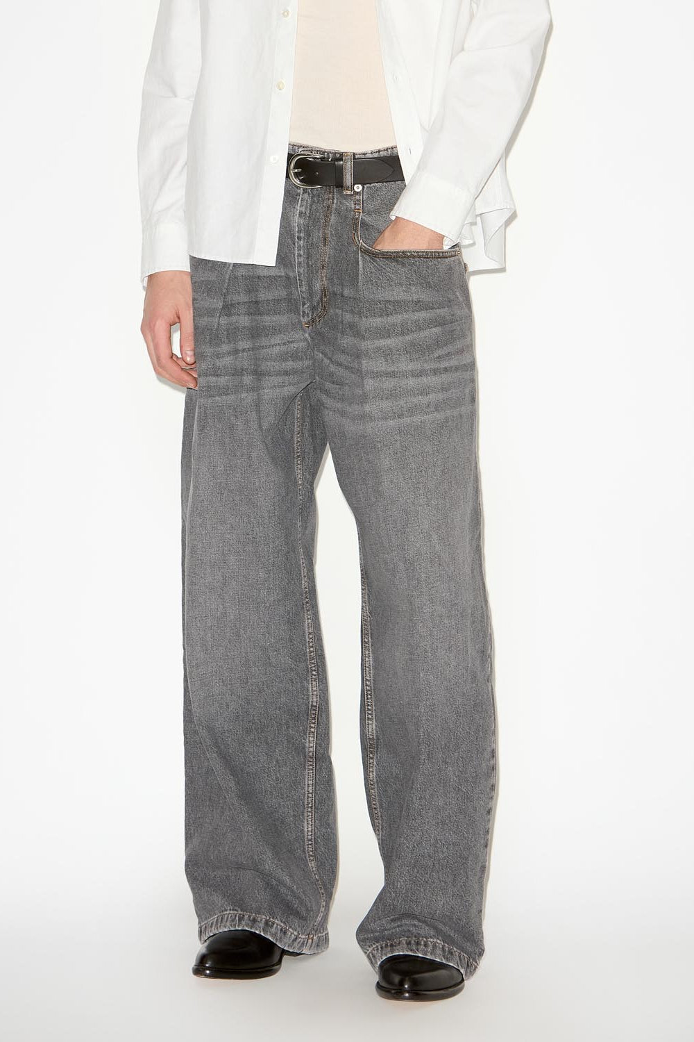 Jean ample taille haute janael - Noir délavé - Man - 4