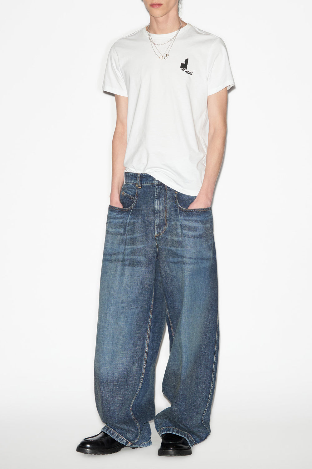 Jean ample taille haute janael - Bleu foncé - Man - 2