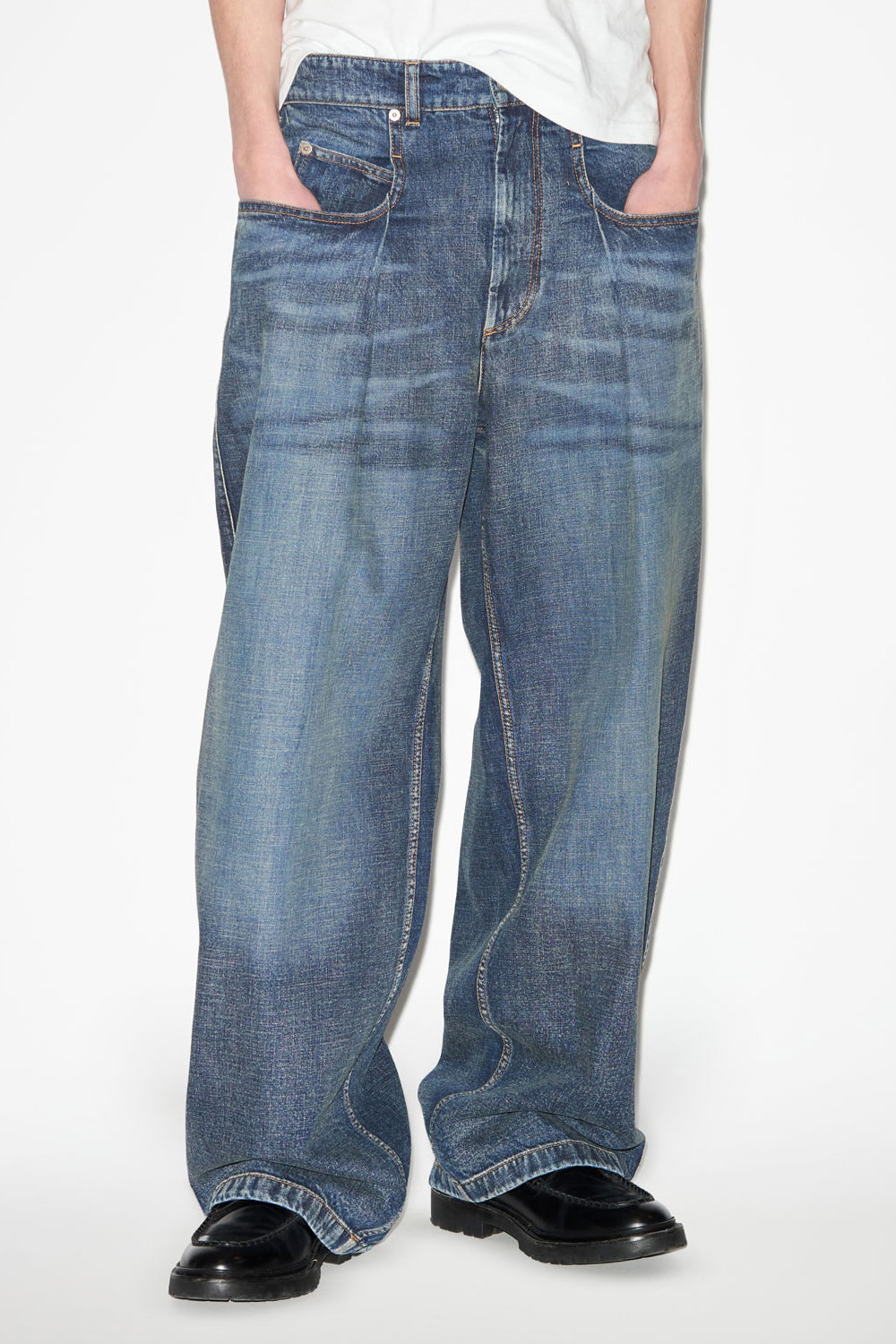Jean ample taille haute janael - Bleu foncé - Man - 4