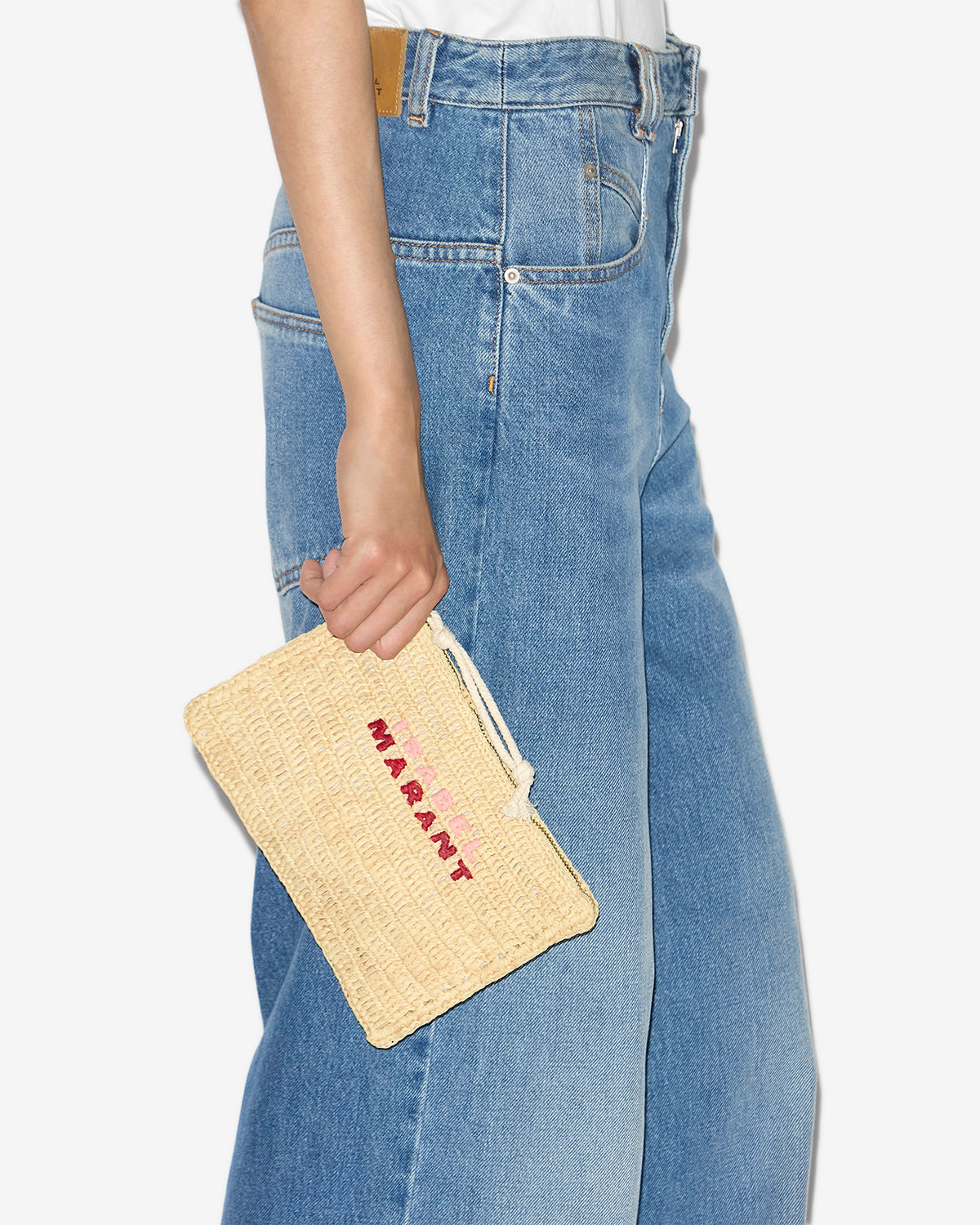 Sac pochette praia en raphia - Natural/pink - Woman - 4
