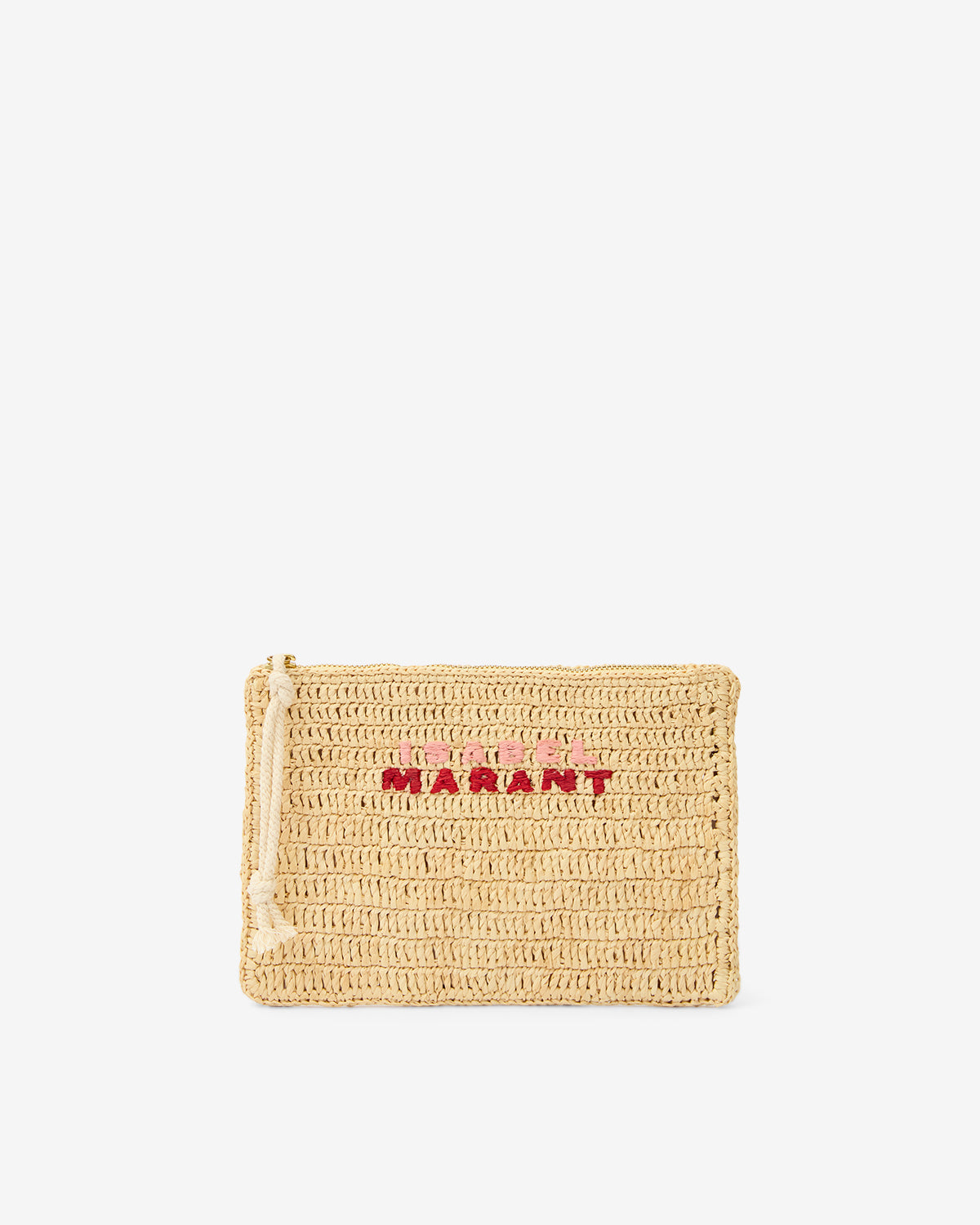 Sac pochette praia en raphia - Natural/pink - Woman - 1