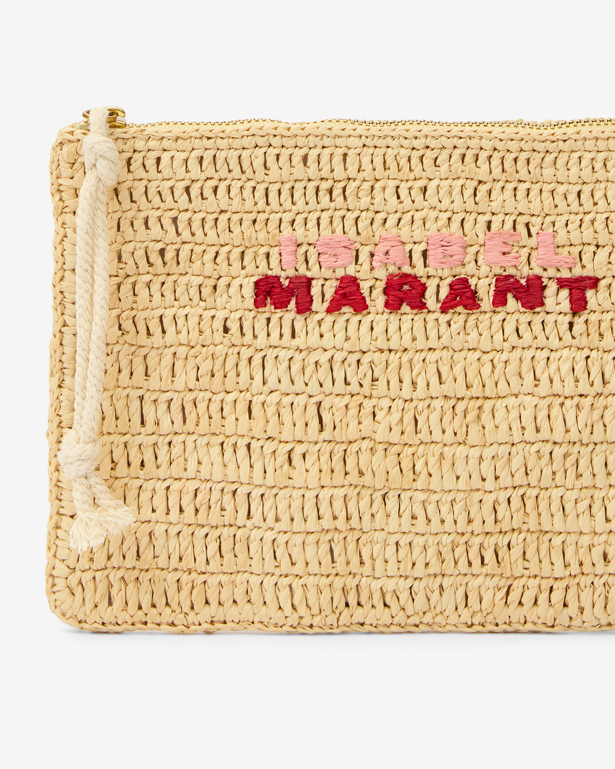 Sac pochette praia en raphia - Natural/pink - Woman - 3