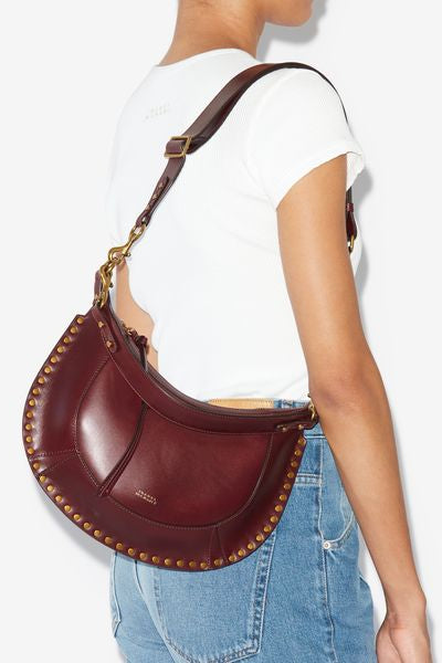 Sac en cuir à clous naoko - Bordeaux - Woman - 3