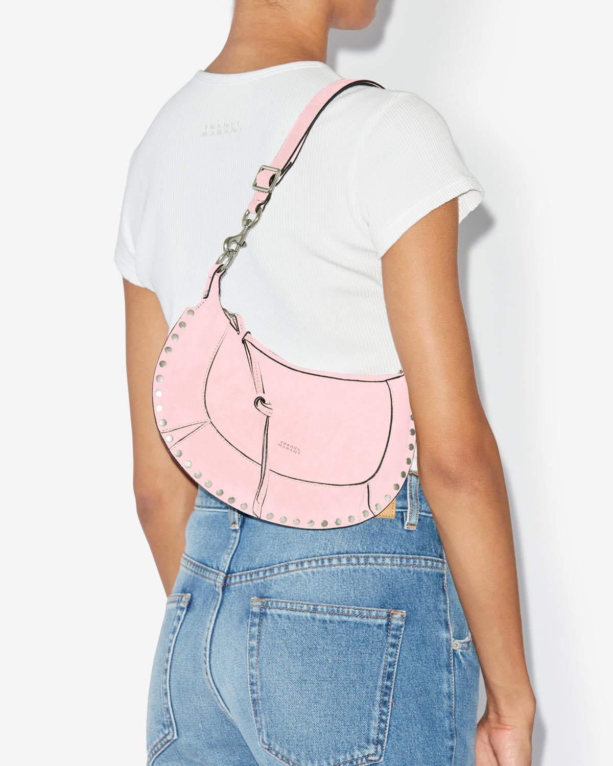 Schultertasche oskan moon aus leder - Light pink - Woman - 3