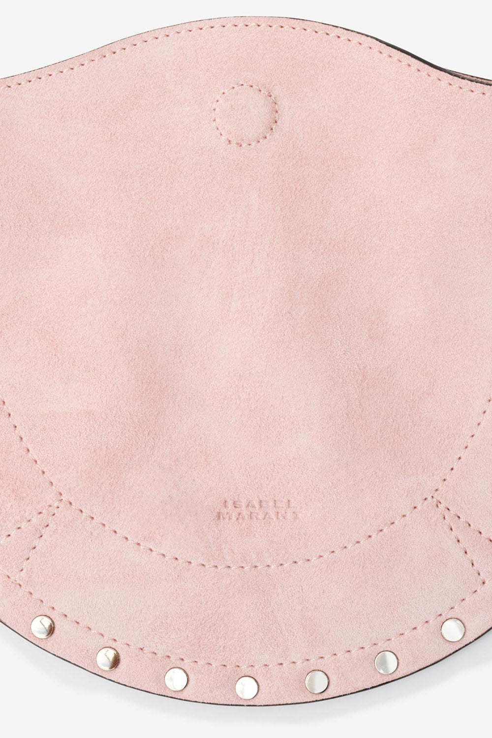 Mini moon soft shoulder bag in soft velour leather - Light pink - Woman - 3