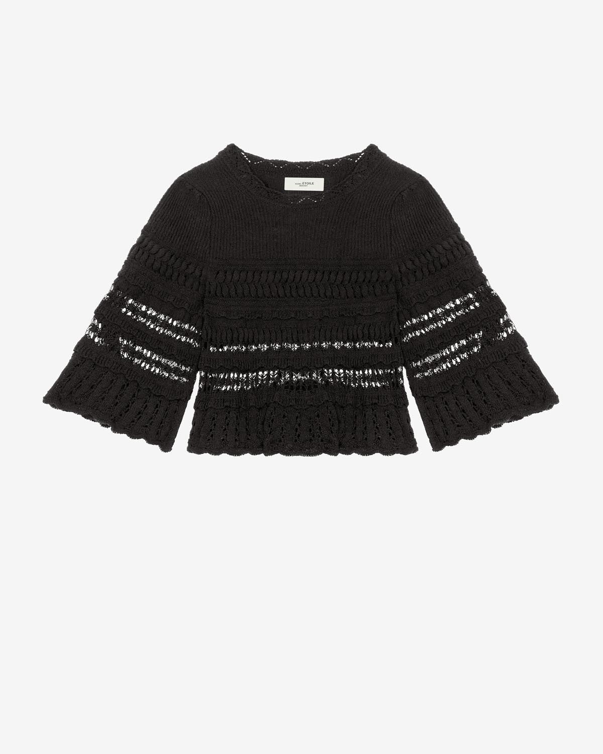 Frizy crochet knit cropped top - Black - Woman - 5
