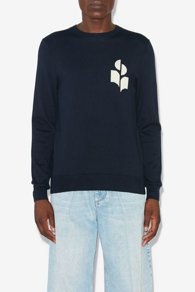 Evans ウール＆コットン ロゴ入りセーター - Midnight - Man - 4