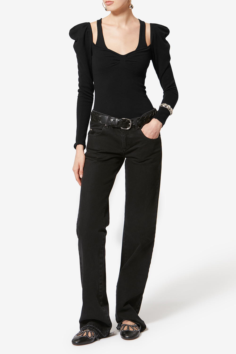 Maglione sielle in lana - Nero - Woman - 2