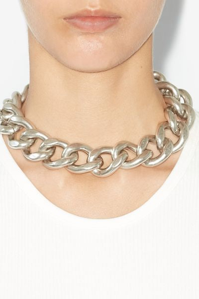 Oversized-kettenhalsreif links - Silber - Woman - 5