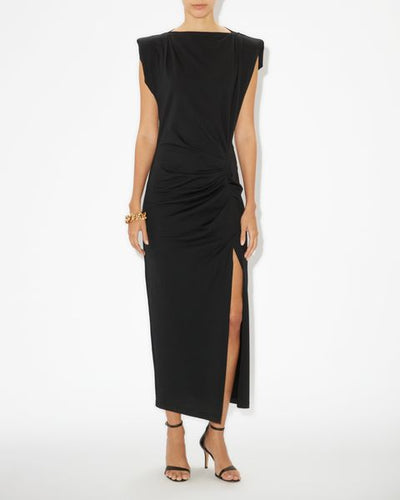 Vestido de punto de algodón nadela - Negro - Woman - 1