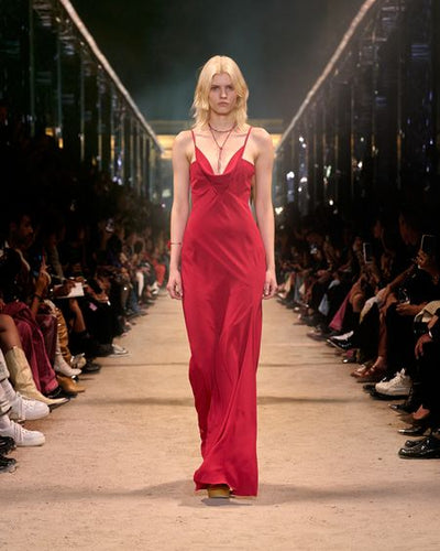 Kapri long strappy dress - Scarlet red - Woman - 4