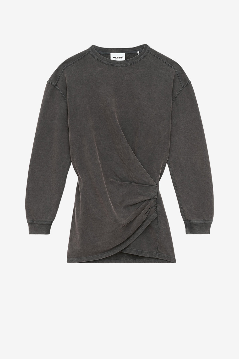 Vestido tipo sudadera pipper en punto drapeado - Negro lavado - Woman - 1