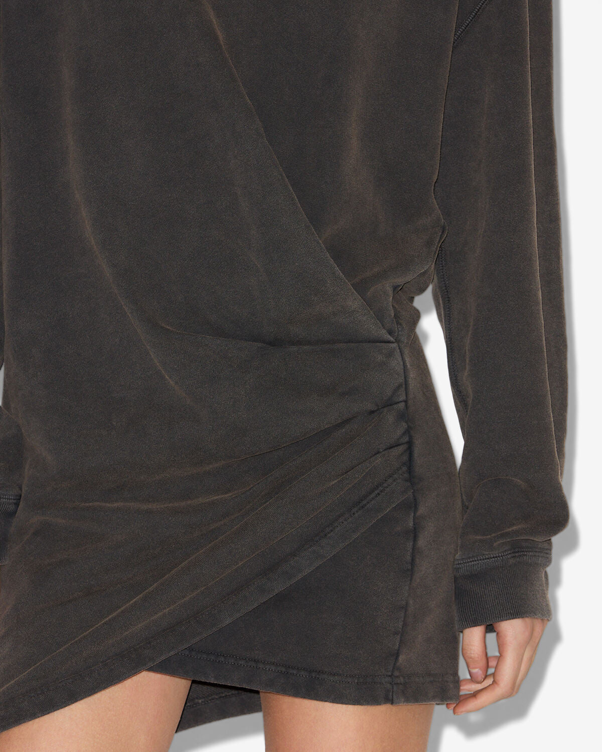 Pipper draped jersey sweatshirt dress - Black - Woman - 2