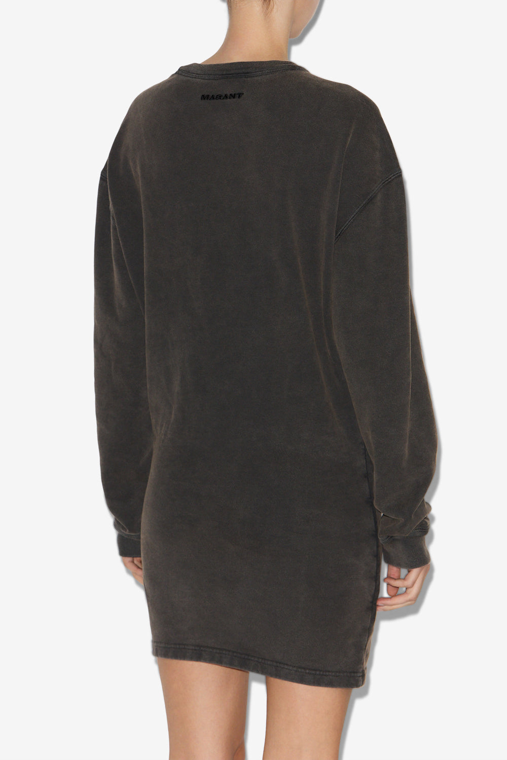 Vestido tipo sudadera pipper en punto drapeado - Negro lavado - Woman - 5