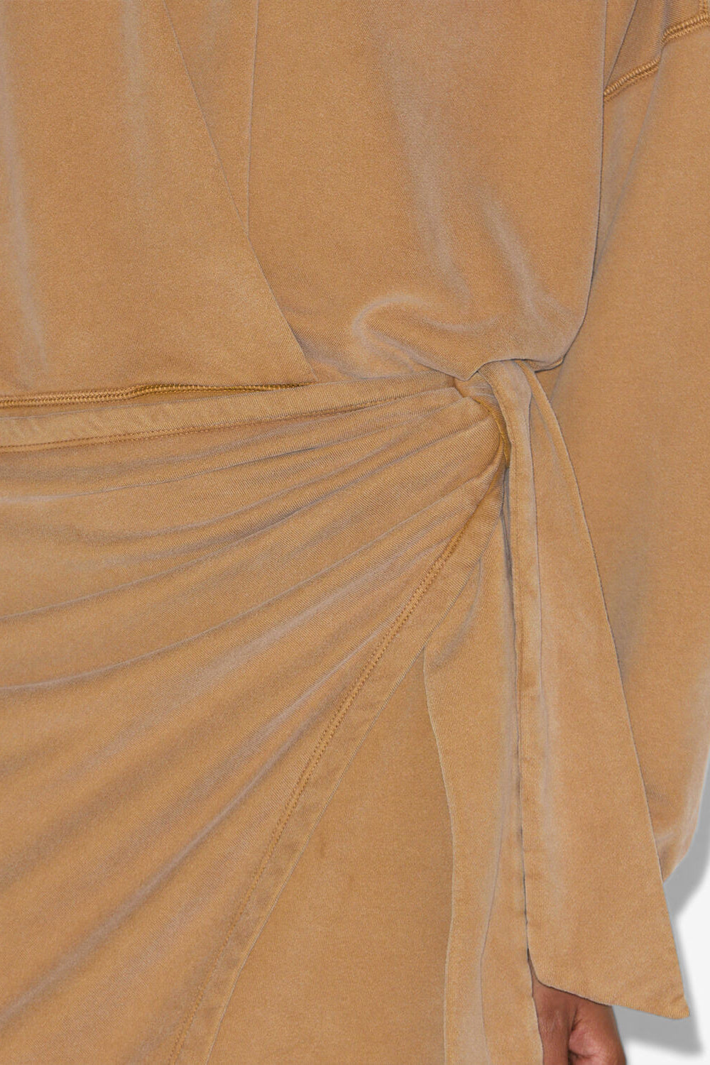 Vestido tipo sudadera largo sandrina de punto drapeado - Caramel - Woman - 3