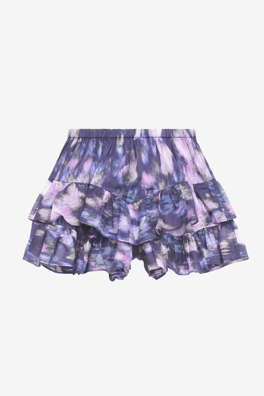 Jocadia プリント入りコットンボイル フリル付きショートパンツ - Purple-lilac - Woman - 1
