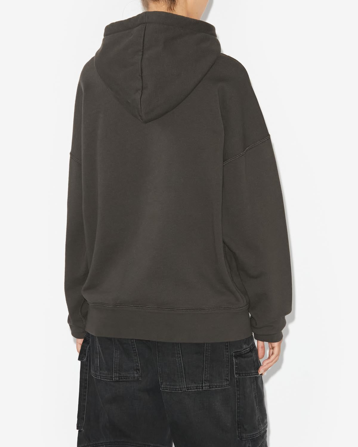 Mansel oversized hoodie sweatshirt Woman Faded black-ecru 3