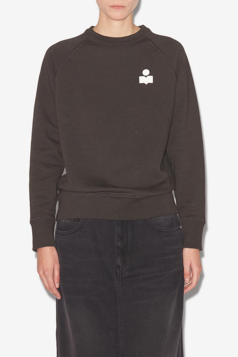 Felpa in cotone con logo - Faded black-ecru - Woman - 4